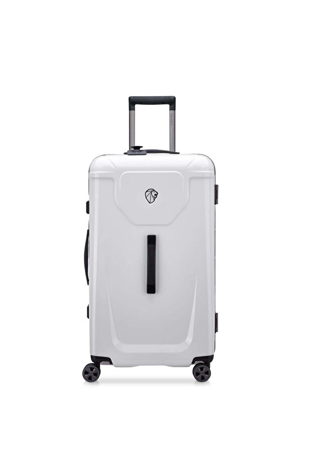 Voyages 73cm Hardcase 4 Double Wheel Check-in Luggage Trunk Trolley White