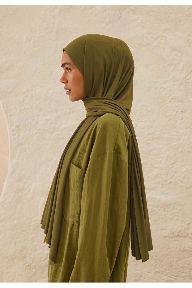 شال قطن ممشط بالزيتون - 3