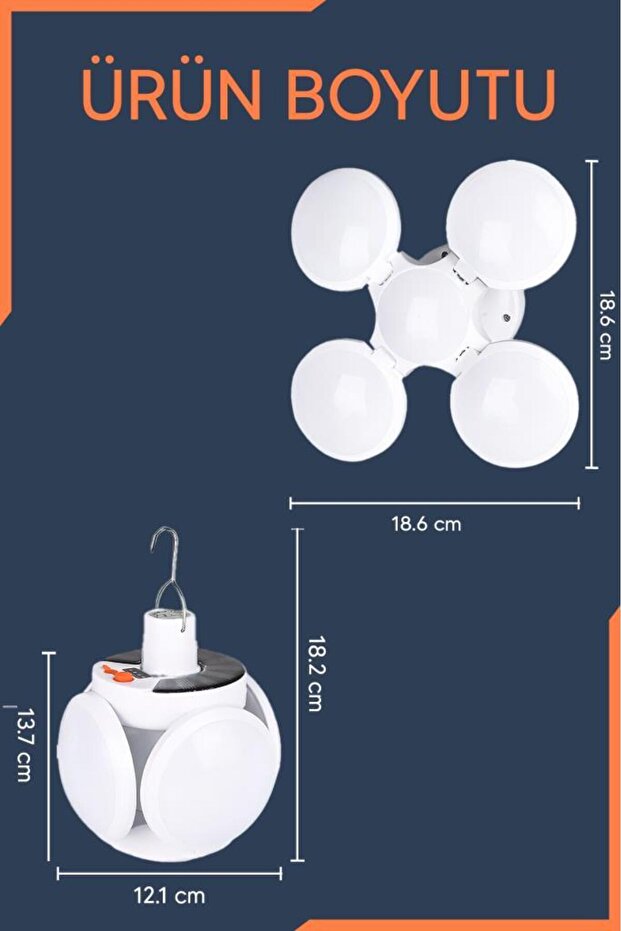 Şarjlı Katlanabilir Solar Lamba - 4