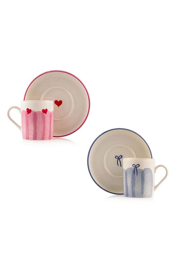 LCW HOME Karişik Baskılı 2 Kişilik Seramik Kahve Fincan Takımı 90 Ml - 6