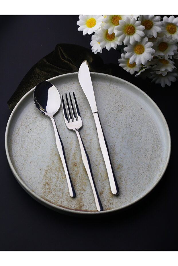 Anka 18 Piece Stainless Steel Cutlery Set for 6 People, Including Forks, Spoons, Knives, and Dessert Utensils