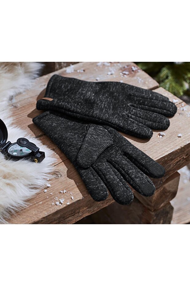 Örgü Polar Eldiven, Kırçıllı Antrasit 6,5 small - 1