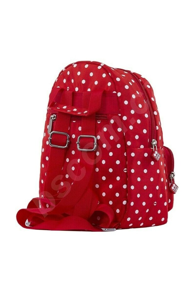 Pixie - Rucsac roșu cu buline roz - 3