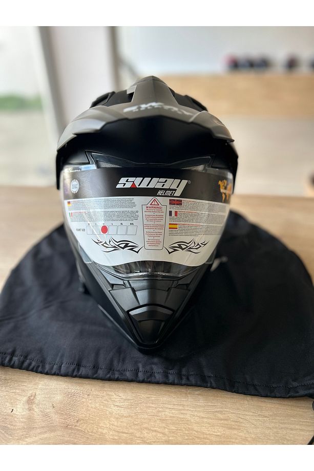 SW X60 Solid Mat Black Cross Kaskı - 1
