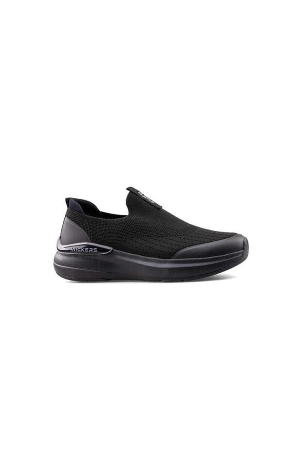 Men's Black Laceless Light Sole Daily Walking and Sports Shoes 807