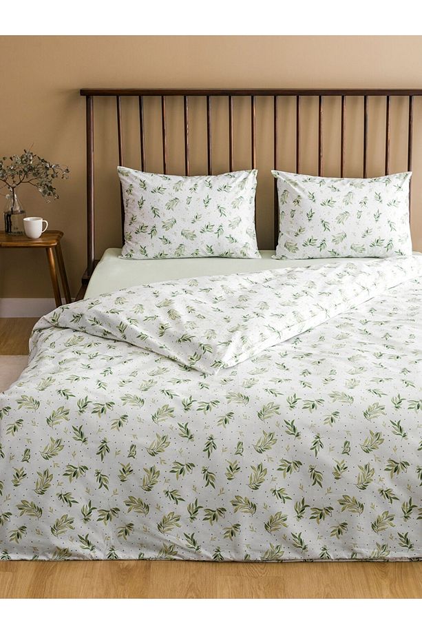 LCW HOME Yaprak Desenli Çift Kişilik Nevresim Takımı - 1