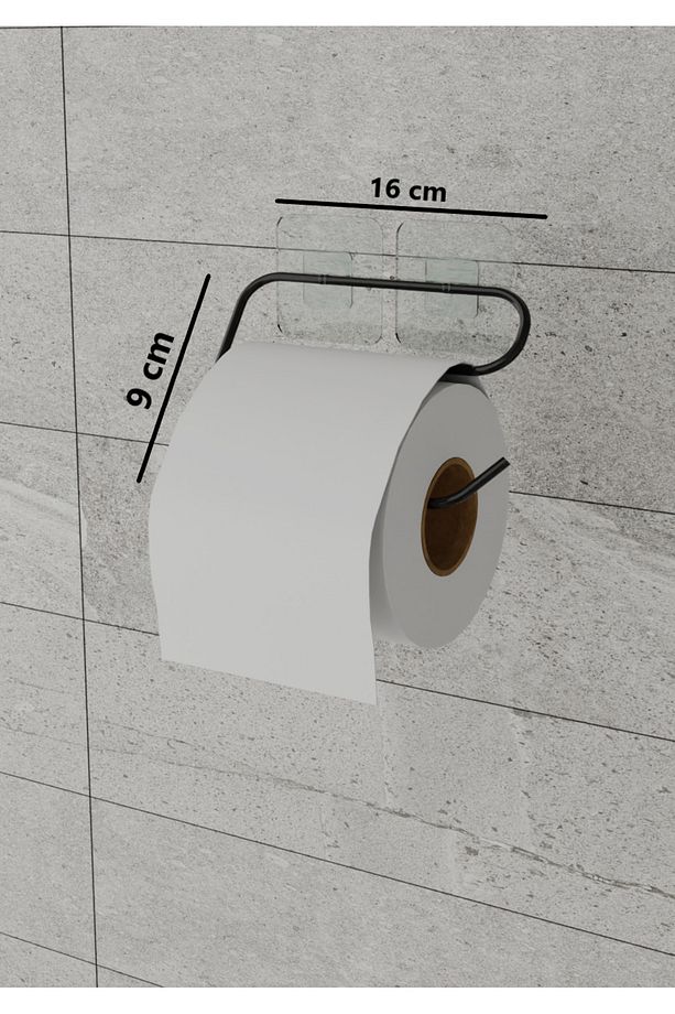 Krom Güçlü Yapışkanlı Tuvalet Kağıtlığı - Delmeden Duvara Monte Edilen Metal Askı - 4
