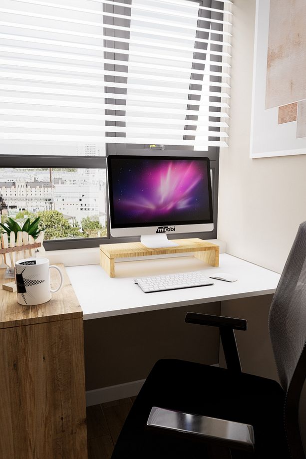 Kula Ekran Monitor Stant Altı Altlığı Organizer Stand Yükseltici Sehpa Rivoli - 4