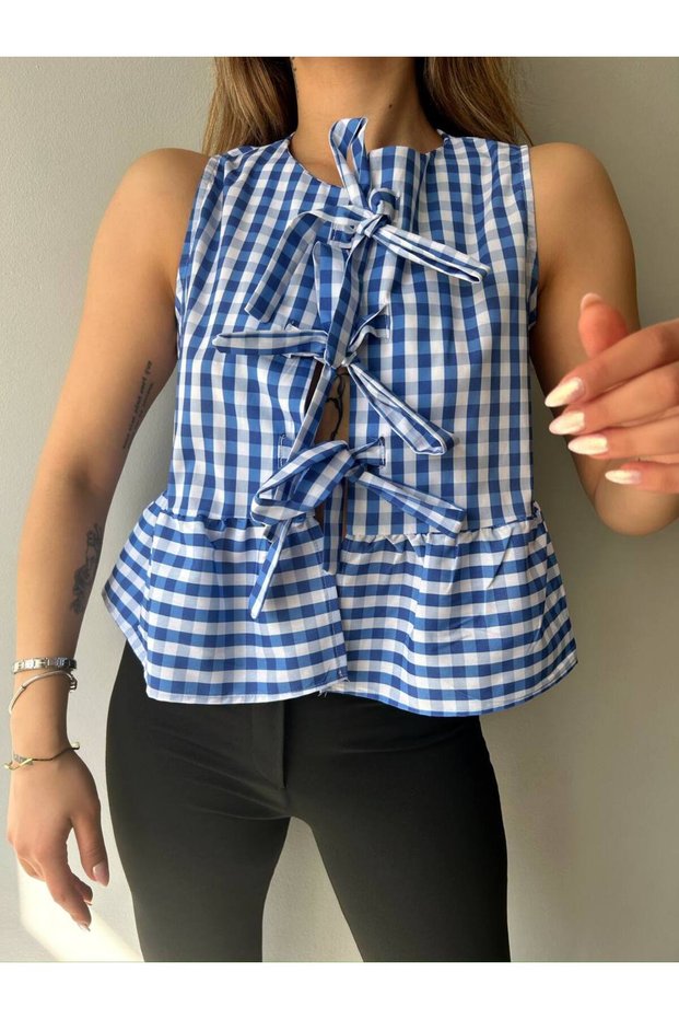 Women's Striped Tie Detailed Tank Top