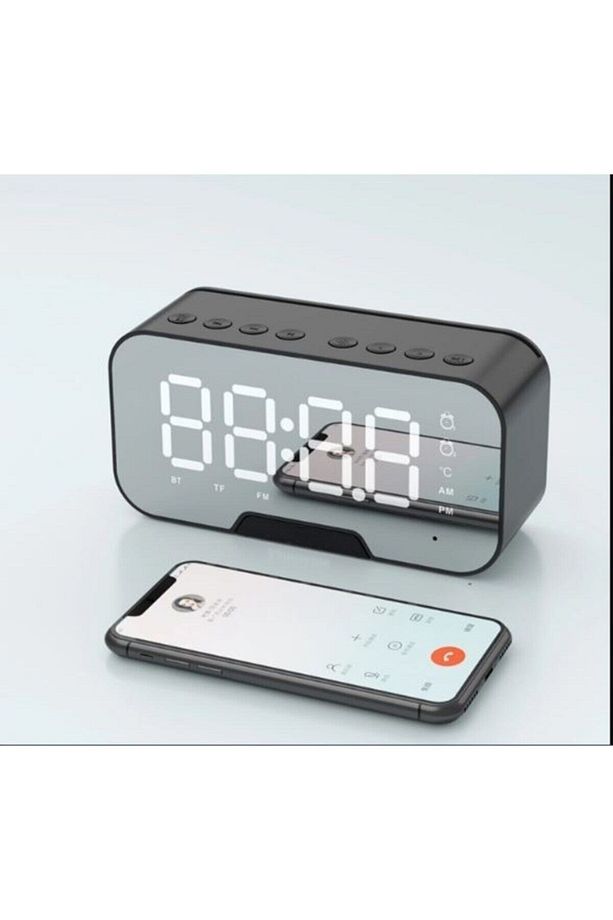 Alarmlı Dijital Çalar Saat /Bluetooth Hoparlör Speaker Fm Radyo - 4