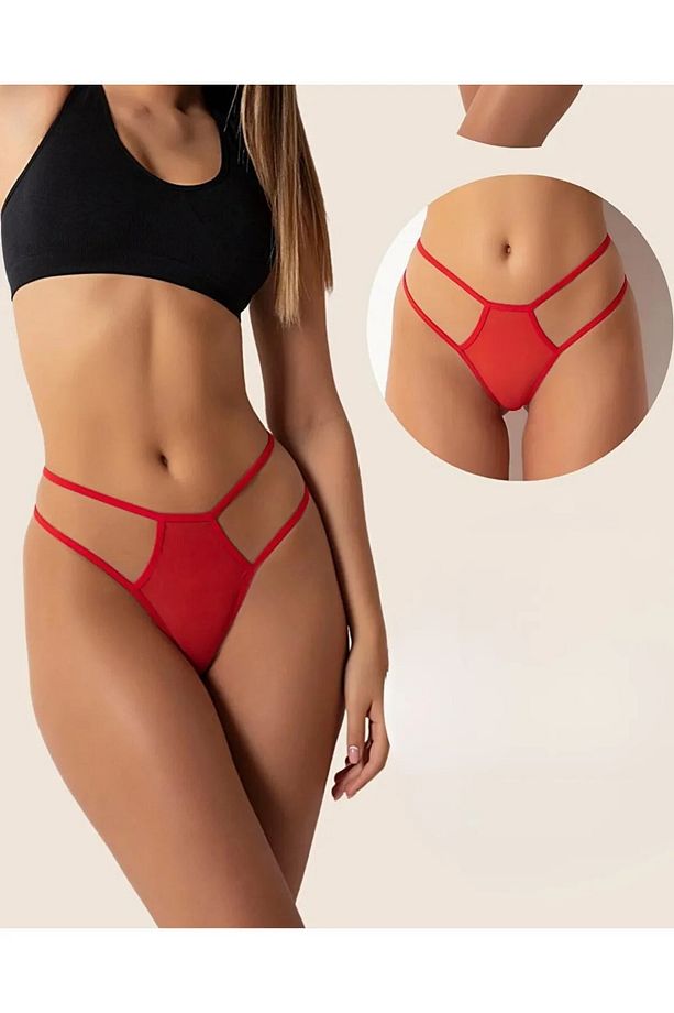 Tül 3'lü Tanga String Büyük Beden Seçenekli - 2