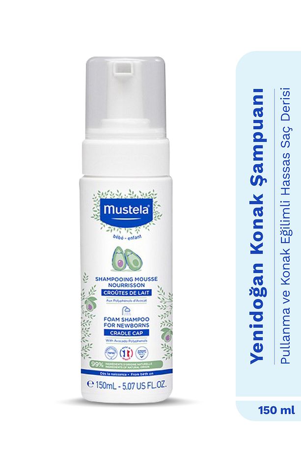%99 Doğal Içerikli Konak Önleyici Yenidoğan Bebek Köpük Göz Yakmayan Şampuan 150 ml - 1