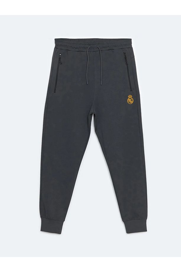 XSIDE ACTIVE Gri Slim Fit Real Madrid Baskılı Erkek Jogger Eşofman Altı - 3