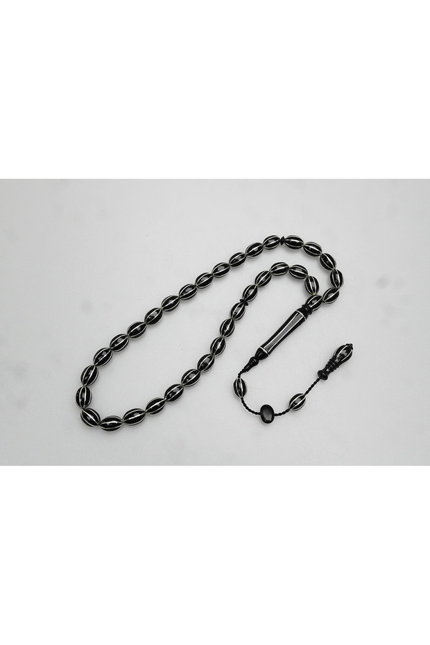Oltu Stone Eight Threaded Silk Watermelon Slice Rosary