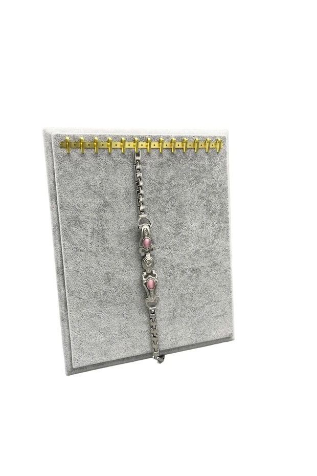 Domestic Production Suede Fabric Gray Color 20/16 cm Standing Hook Bracelet Display Stand