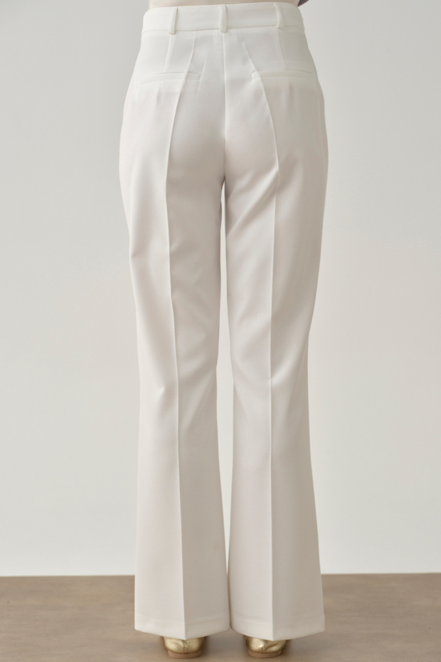 İspanyol Paça Basic Pantolon - Ekru - 8