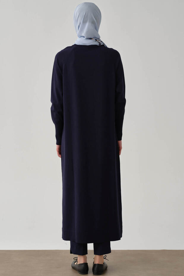 Triko Elbise - Lacivert - 7