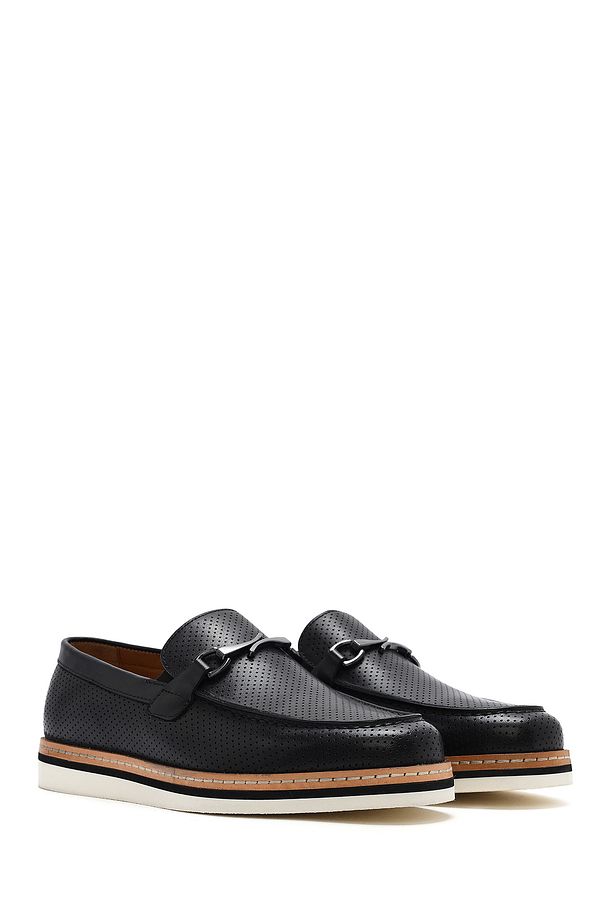 Erkek Siyah Deri Casual Loafer 25SFD722218 - 3