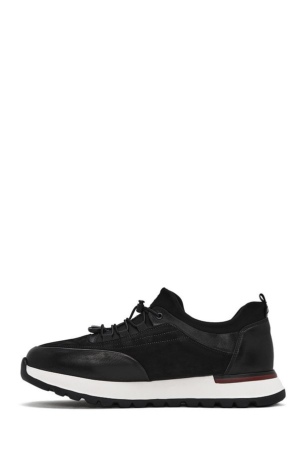 Erkek Siyah Bağcıklı Deri Sneaker 25SFD641114 - 2