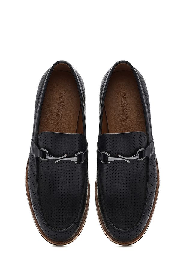 Erkek Siyah Deri Casual Loafer 25SFD722218 - 7