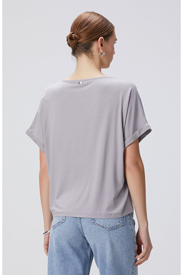 Gri Melanj T-shirt - 5