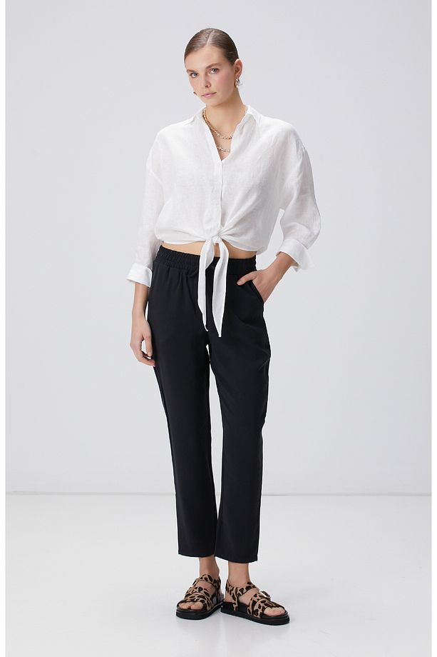 Siyah Basic Jogger Pantolon - 1