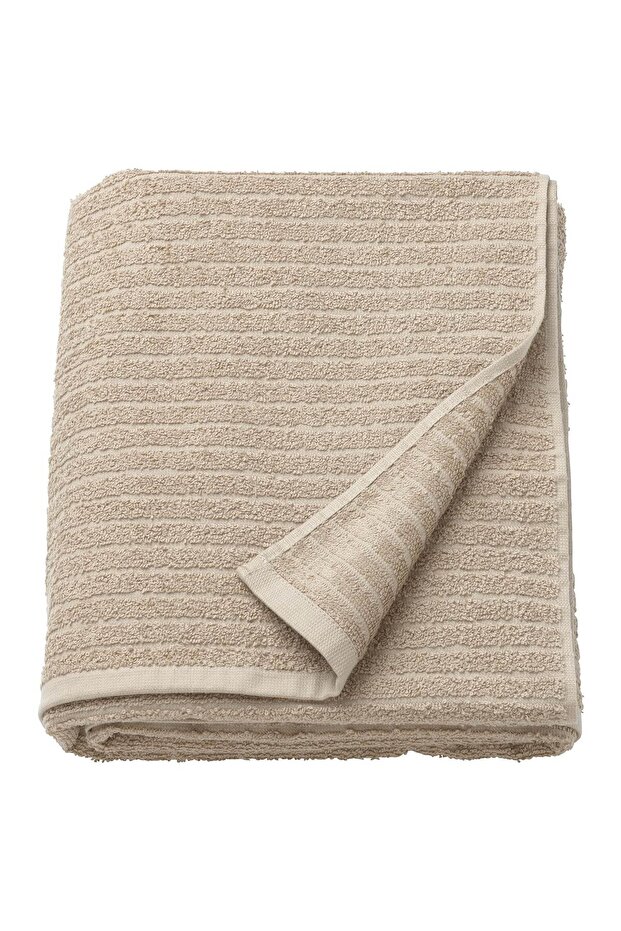 VÅGSJÖN Bath sheet, light beige, 100 x 150 cm