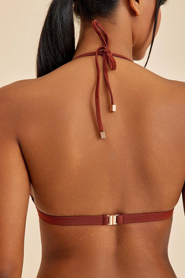 Hawaii Mocha Balensiz Üçgen Bralet Bikini Üst - 9
