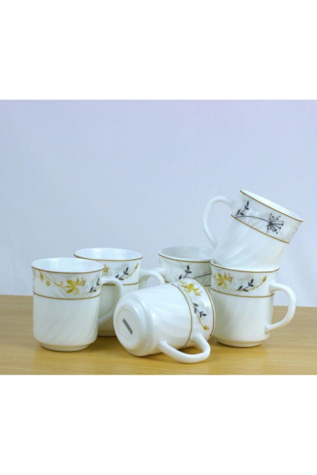 6 piece Set 250ml Opa lware Turkish Coffee Tea Mug with Handle, Heat Resistant