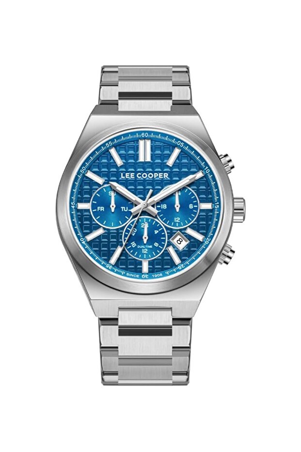 Lee Cooper Men Jp25 Movement Watch Multi Function Display And Metal Strap Lc08084 390 Dark Blue - 1
