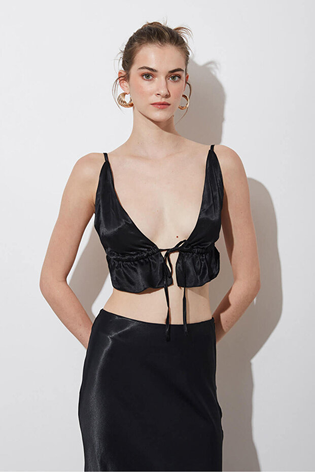 Üçgen Saten Büstiyer - 2