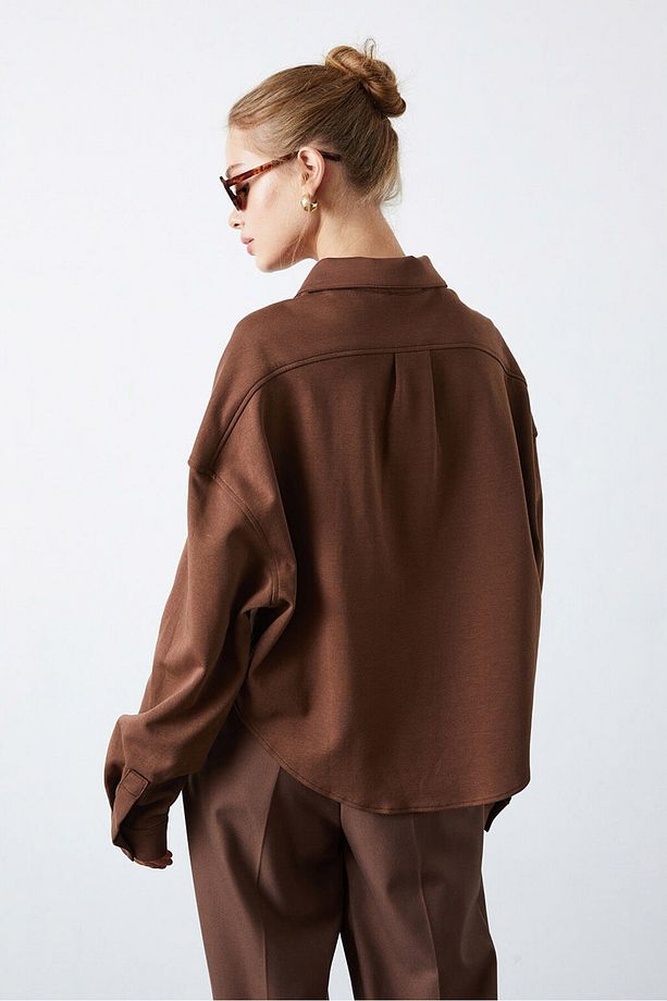 Örme Oversize Gömlek - 5