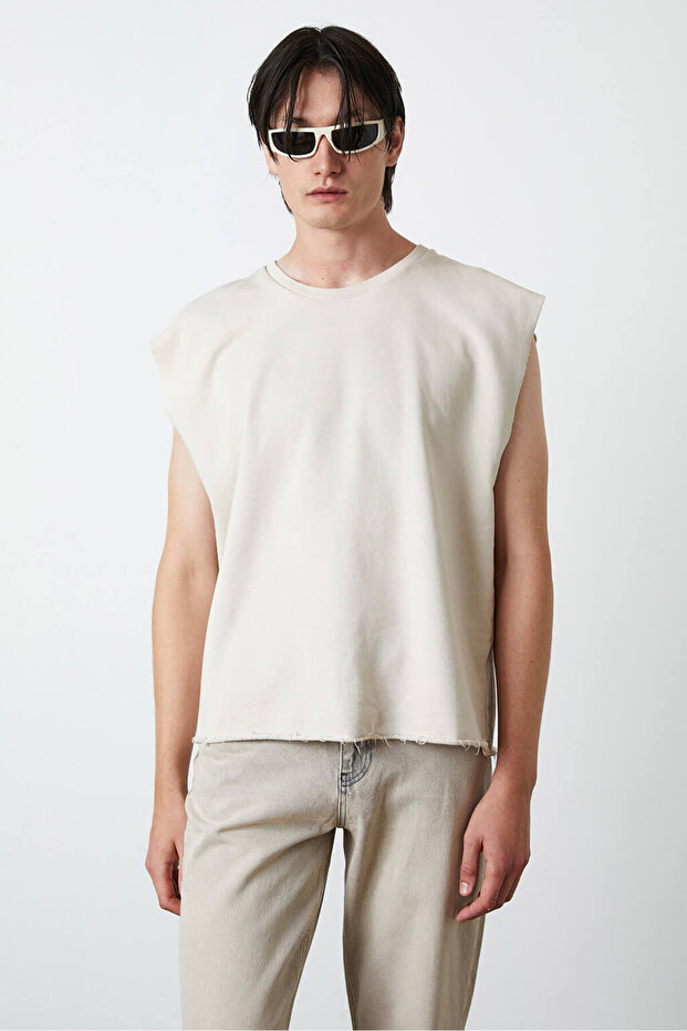 Yıkamalı Kolsuz Tshirt - 3