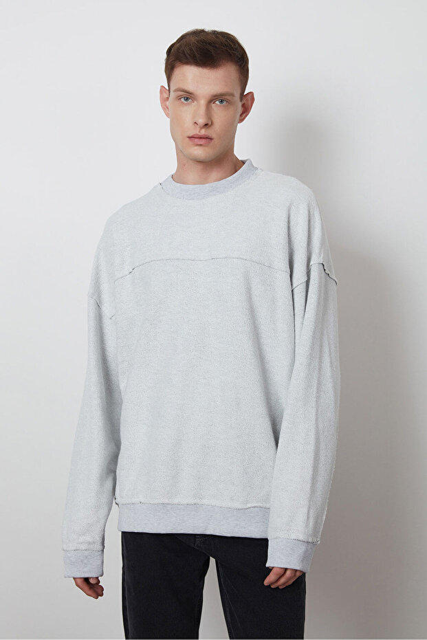 Pis Dikişli Oversize Sweatshirt - 3