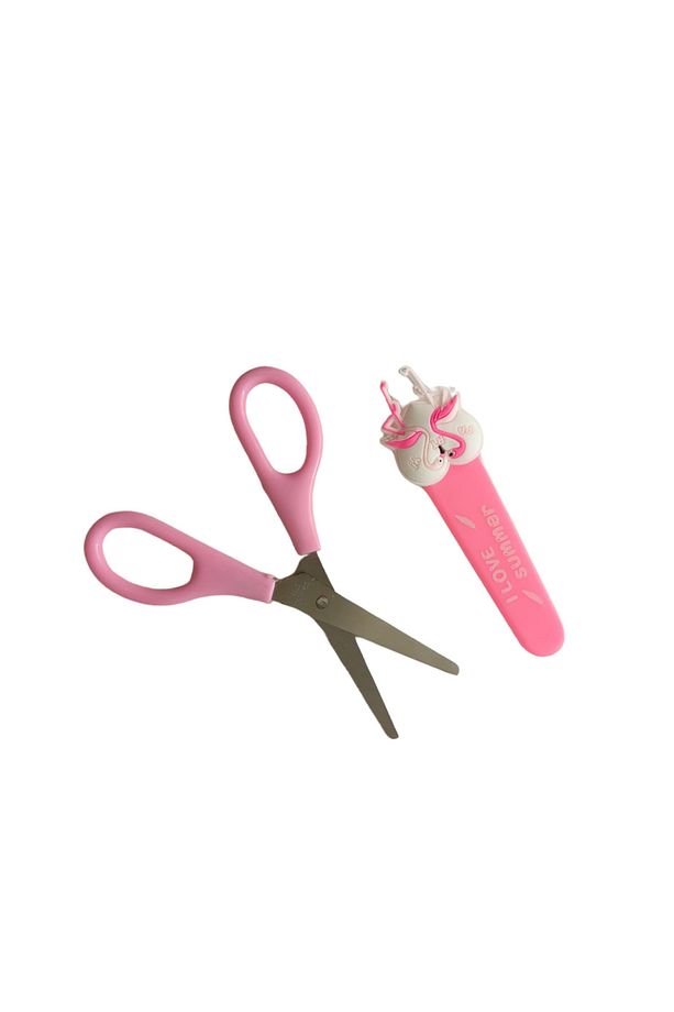 Figürlü Kağıt Makası - Çocuk Makası - 2'li Set - Flamingo Figürlü - 4