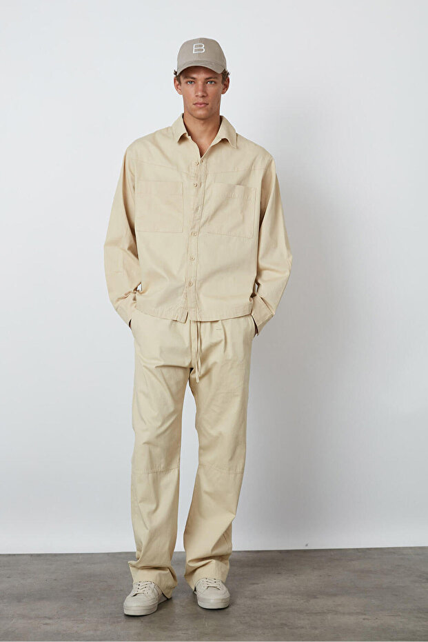 Lastikli Gabardin Pantolon - 1