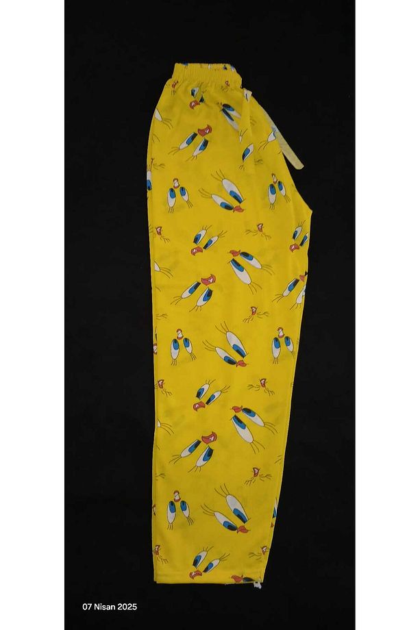 BUKADINCA Sarı Kumaş Üzerinde Kuş Desenli Pijama Altı - 3