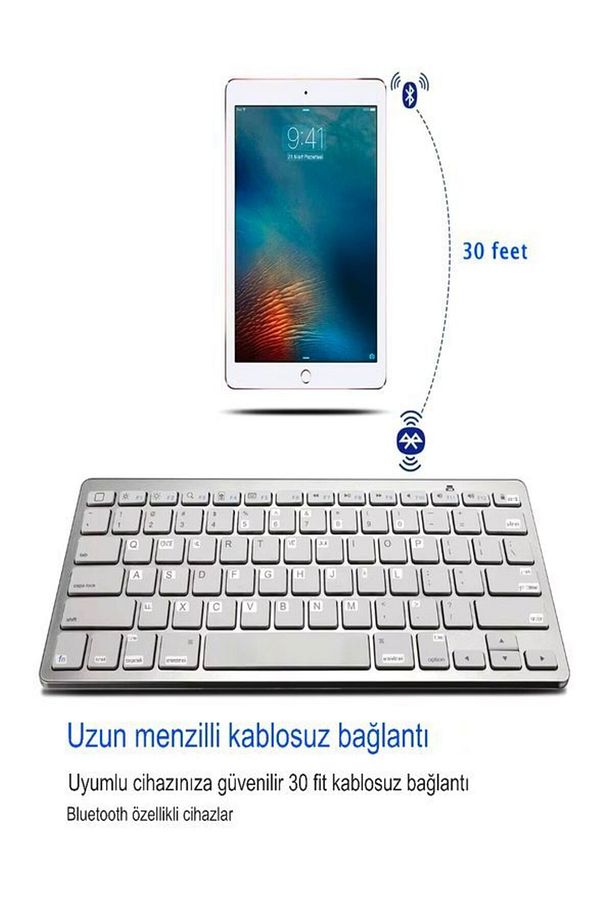 Mini IOS Android Windows Uyumlu 2.4G+BT5.2+BT3.0 Bluetooth Klavye Mouse Seti - 4