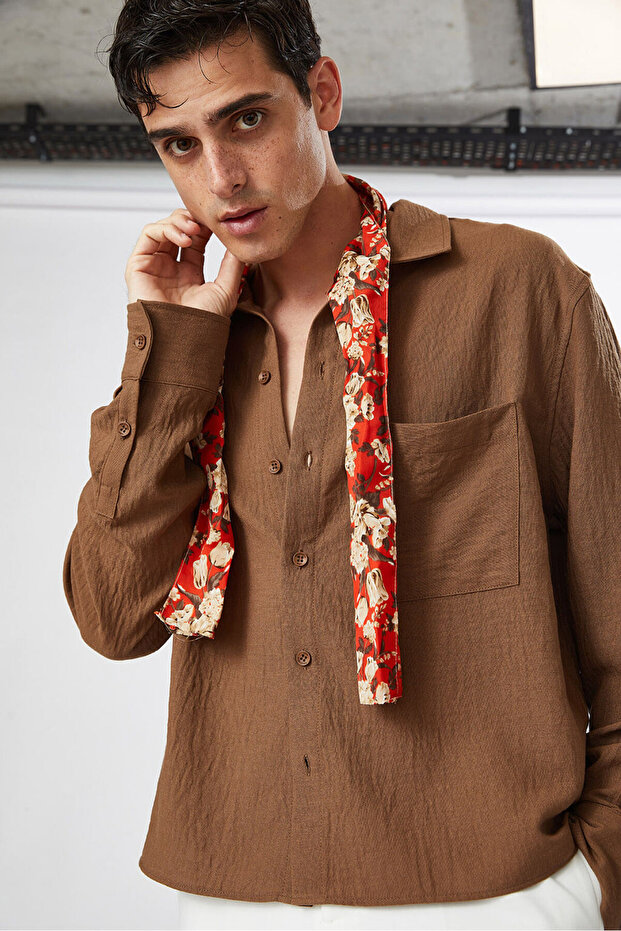 Keten Görünümlü Gömlek - 2