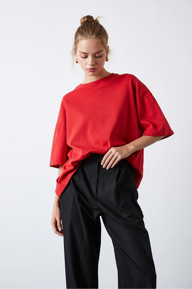 Yıkamalı Oversize Basic Tshirt - 2