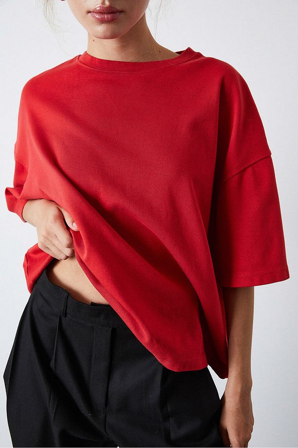 Yıkamalı Oversize Basic Tshirt - 5