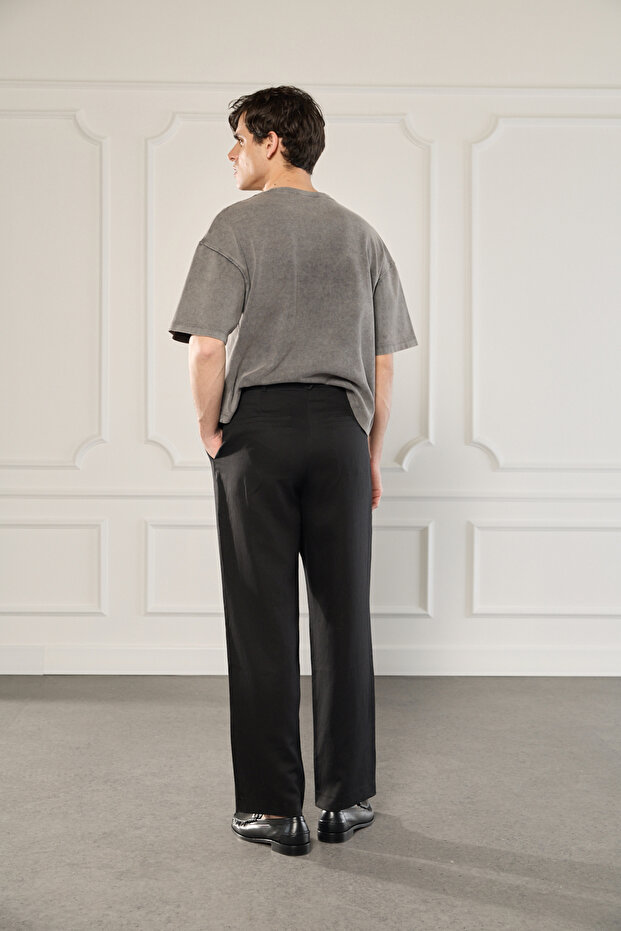 Pileli Lastikli Pantolon - 4