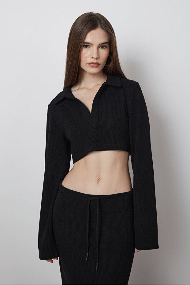 Triko Polo Yaka Croptop - 3