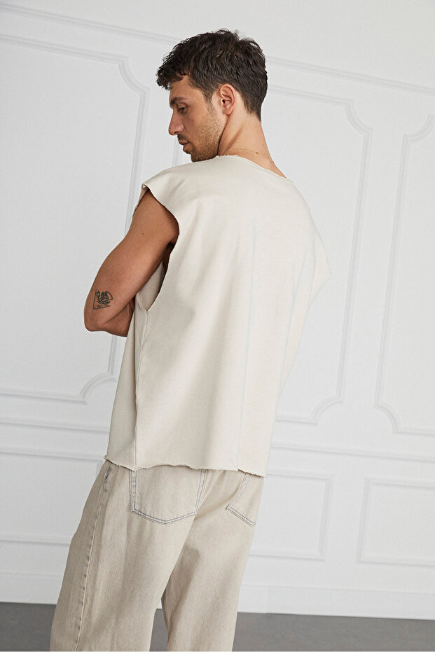 Yıkamalı Kısa Kollu Sweatshirt - 4