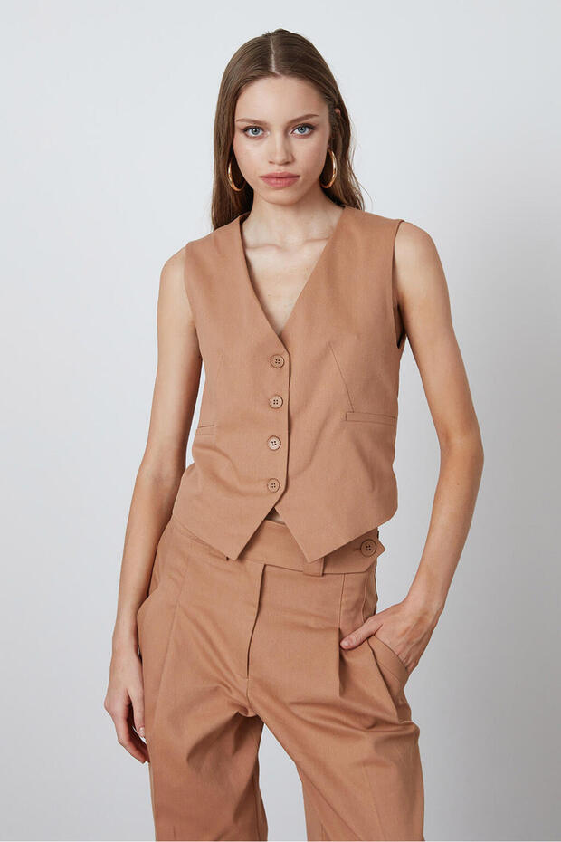 Arkası Kemerli Yelek - 3