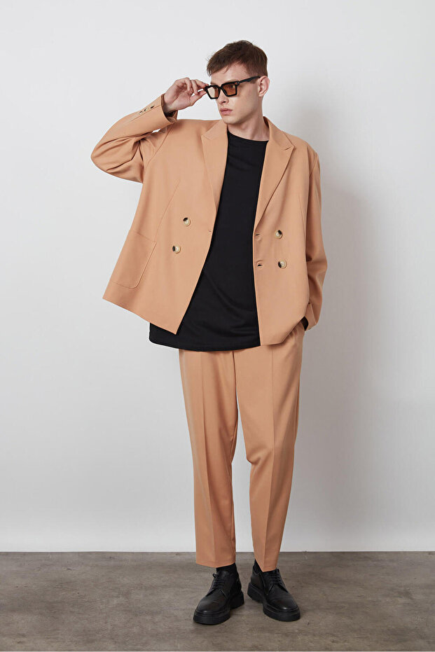 İki Pile Slim Pantolon - 1