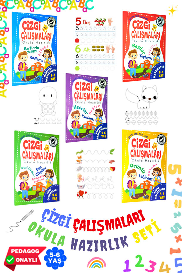 Line Works School Preparation Set | 5-6 Years | Pedagog Approved | Oscar Broadcasts
