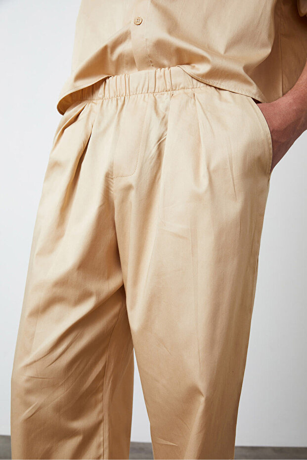 Lastikli Poplin Pantolon - 3