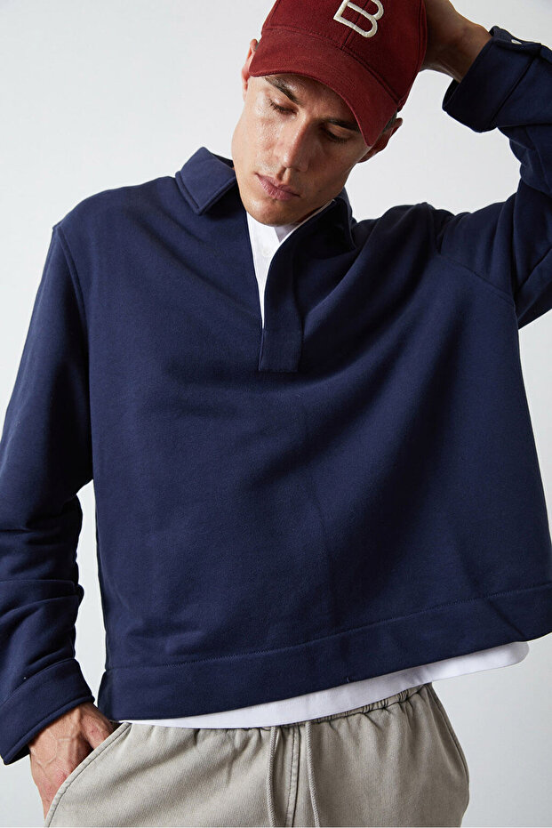 Polo Yaka Sweatshirt - 1