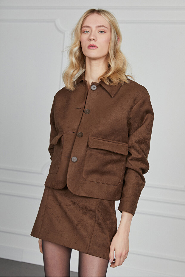 Süet Kısa Ceket - 4